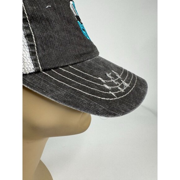 WT Farm Girl Distressed Trucker Hat YouTube Logo Embroidered Adjustable One Size - Picture 10 of 16